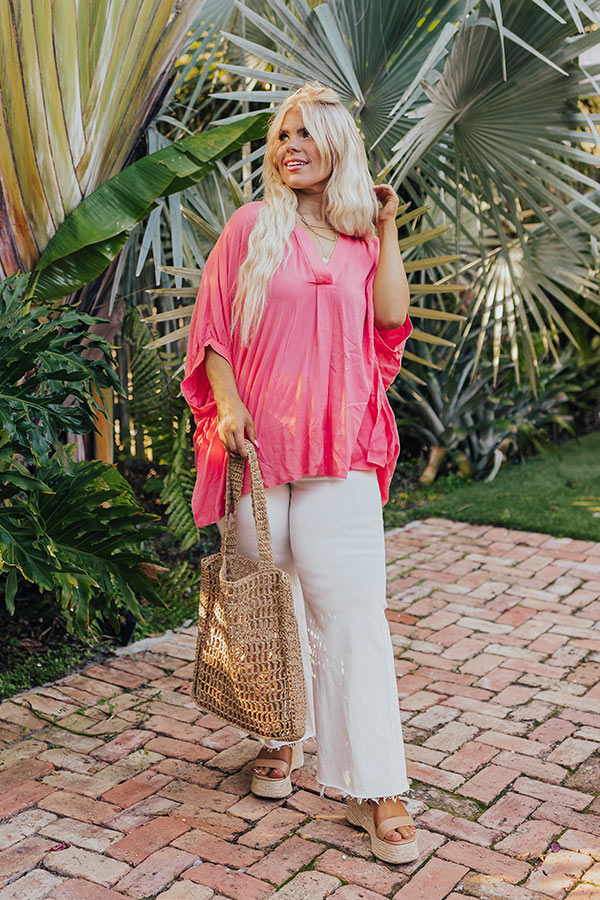 Sun-Kissed Sands Shift Top In Coral Curves
