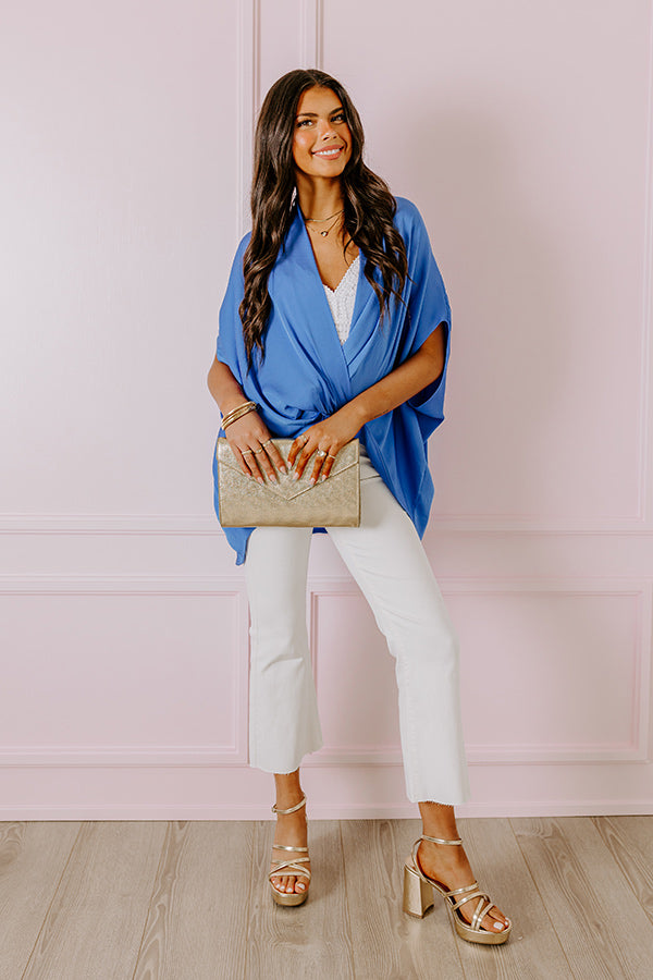 Party On The Go Surplice Top in Ocean Blue