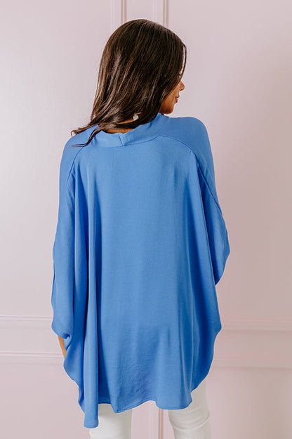 Party On The Go Surplice Top in Ocean Blue