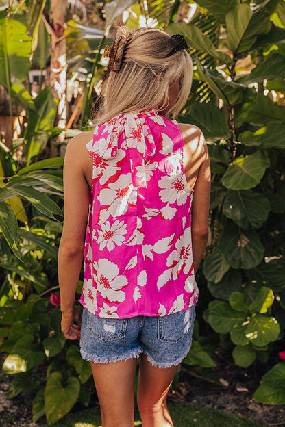 Botanic Bliss Shift Top in Pink