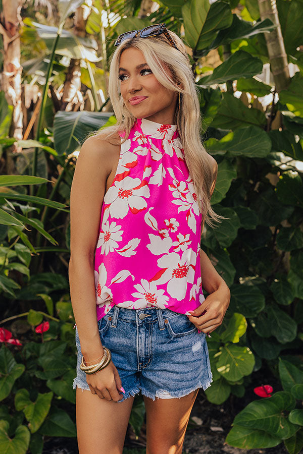 Botanic Bliss Shift Top in Pink