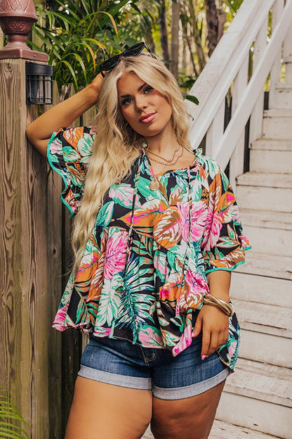 Tropical Treasures Shift Top in Black Curves
