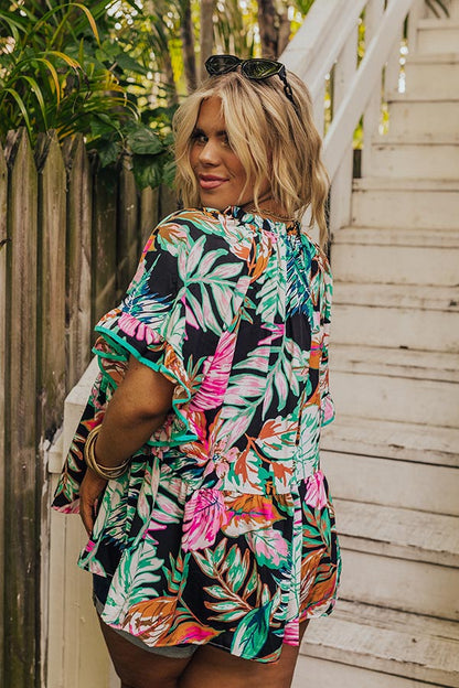 Tropical Treasures Shift Top in Black Curves