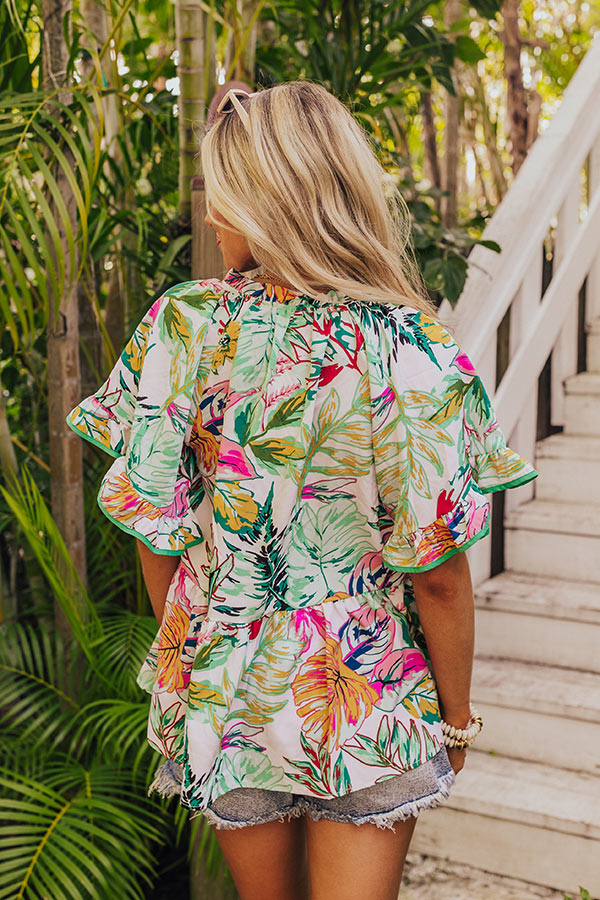 Tropical Treasures Shift Top in Ivory
