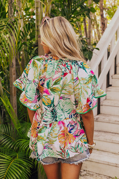 Tropical Treasures Shift Top in Ivory