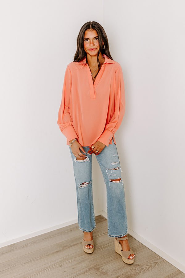Charleston Getaway Shift Top in Coral