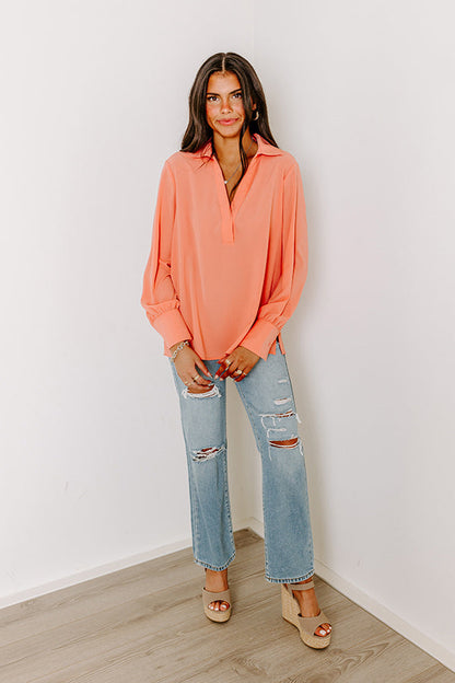 Charleston Getaway Shift Top in Coral