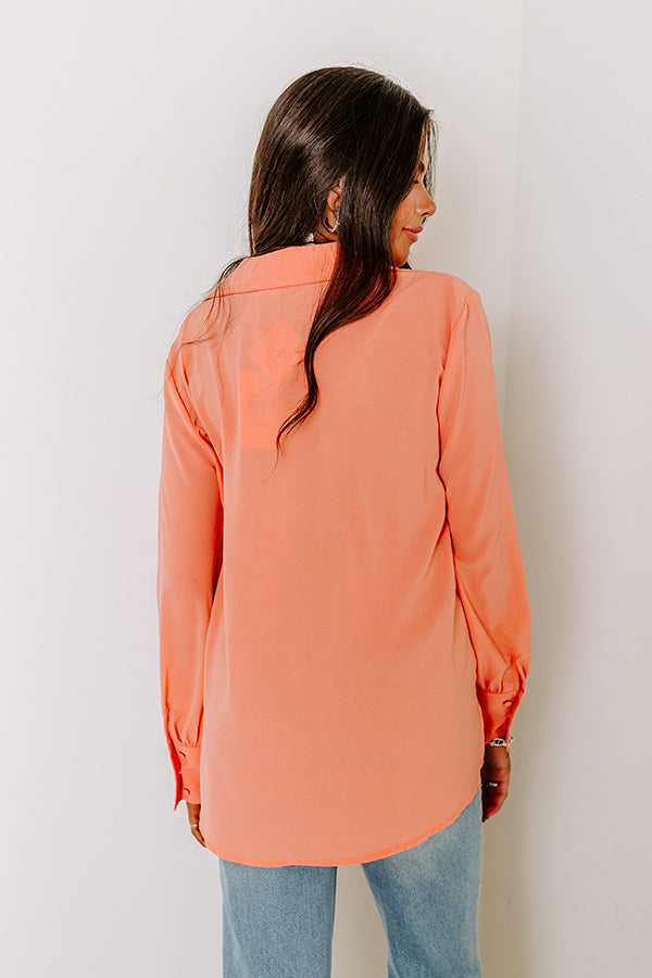 Charleston Getaway Shift Top in Coral