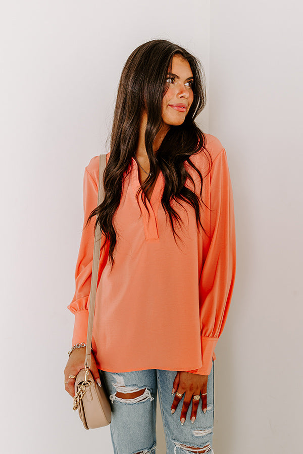 Charleston Getaway Shift Top in Coral