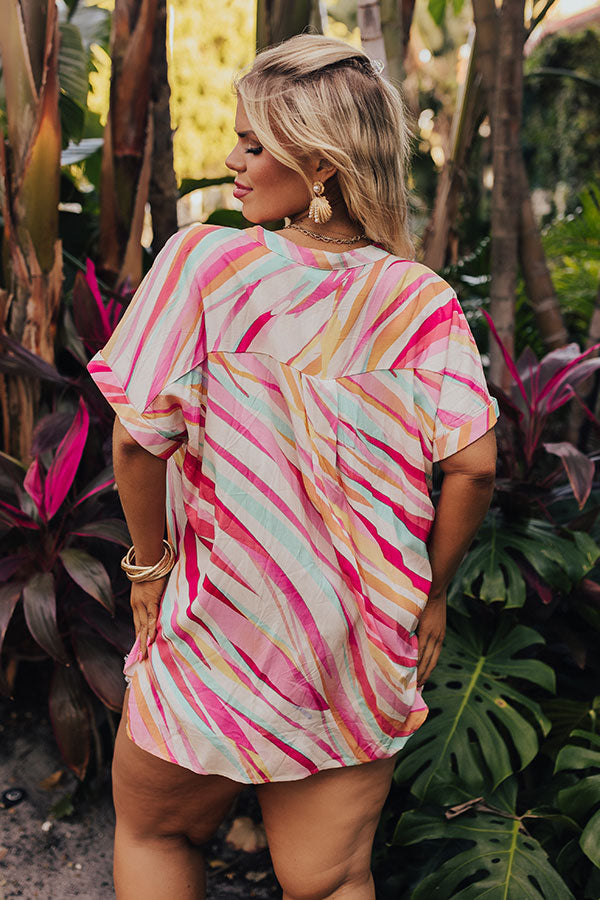 Sorbet Summer Shift Top in Pink Curves