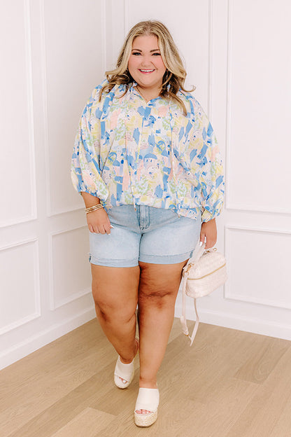 Cityscape Splendor Shift Top in Blue Curves