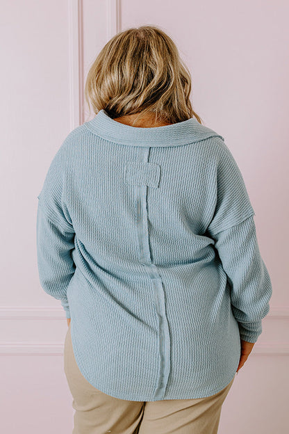 Coffee Run Cutie Shift Top in Sky Blue Curves
