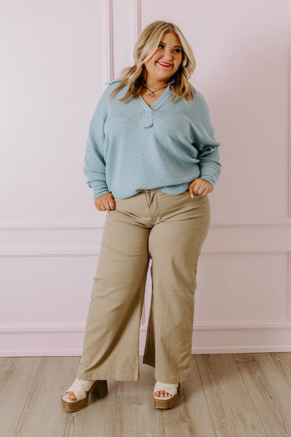 Coffee Run Cutie Shift Top in Sky Blue Curves