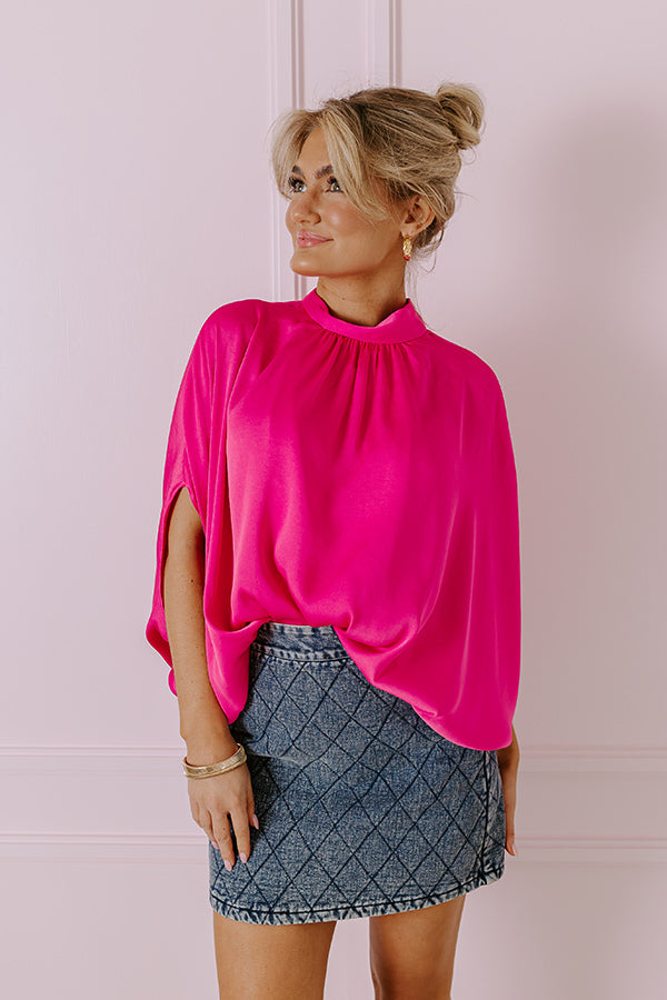 With You Always Shift Top in Hot Pink