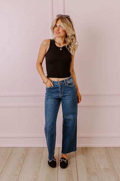 Not Your Basic Ribbed Top In Black