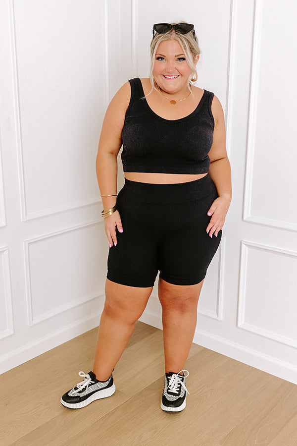Trailside Cutie Ribbed Crop Top Curves