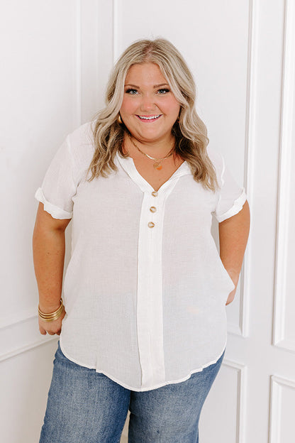 Coastal Breeze Shift Top in White Curves