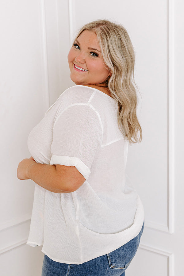 Coastal Breeze Shift Top in White Curves