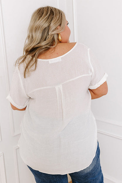 Coastal Breeze Shift Top in White Curves