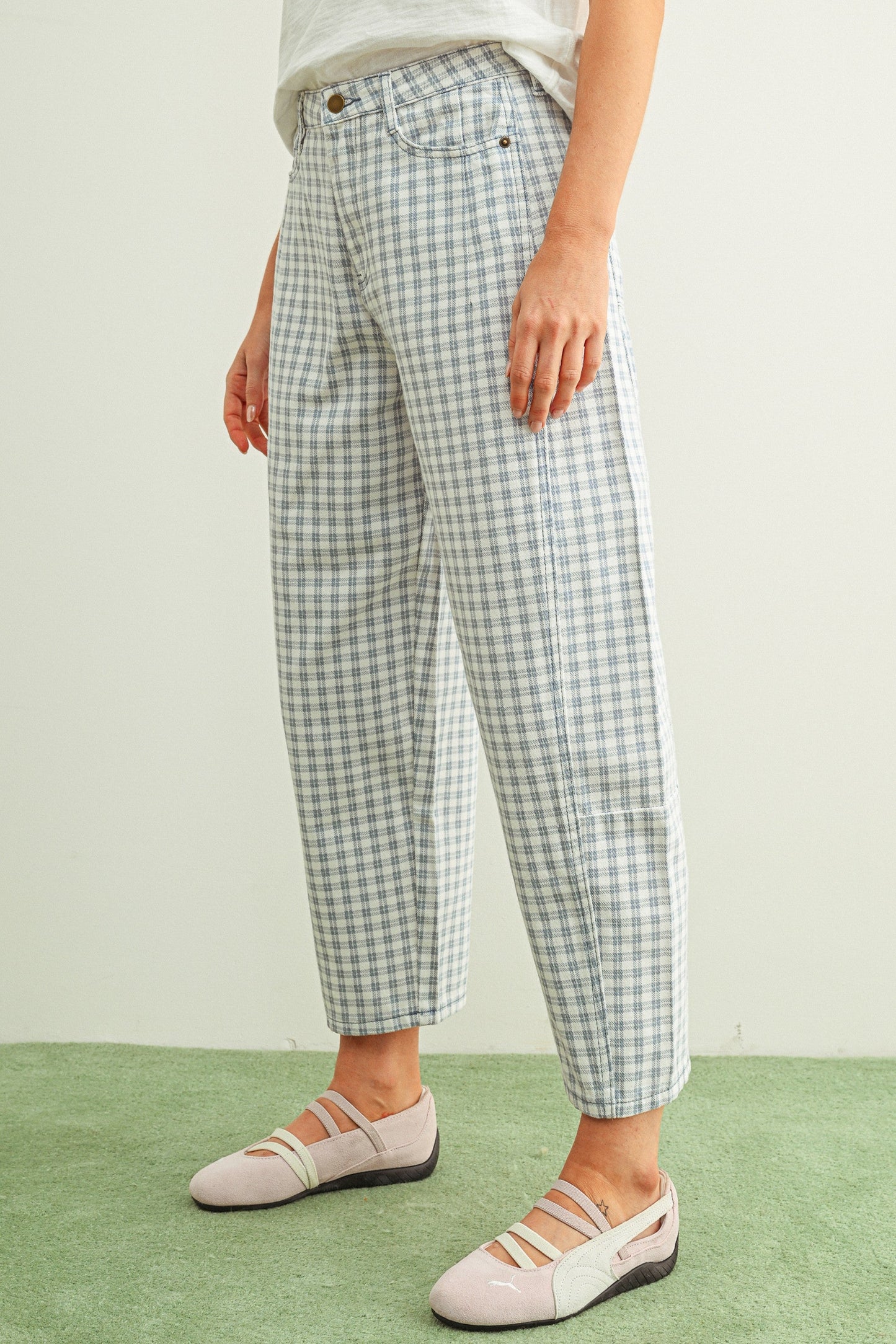 Checked Out Denim Pants