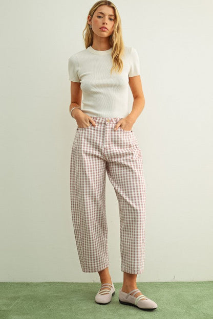 Checked Out Denim Pants