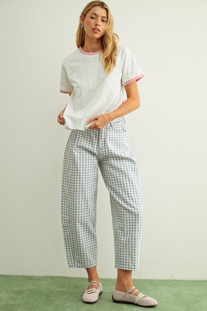 Checked Out Denim Pants