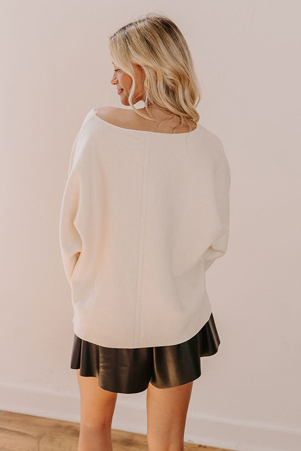 Cafe Social Knit Sweater Top in Cream