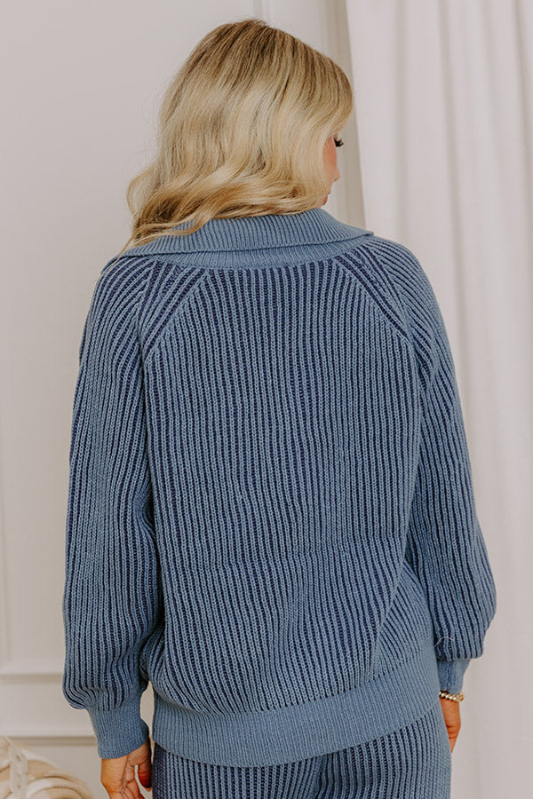 Uptown Chic Ribbed Sweater Top in Riverside