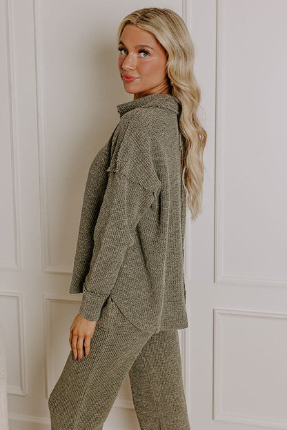 Cozy Haven Vintage Wash Knit Top in Olive