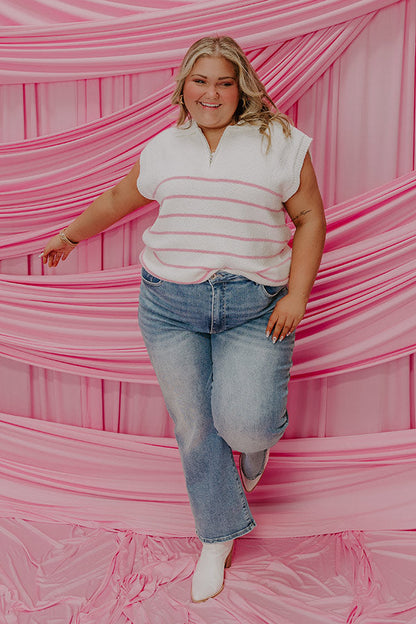 Sweet Treat Stripe Sweater Top Curves