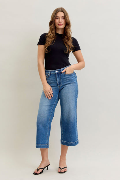 JB Mid Rise Wide Crop Jeans