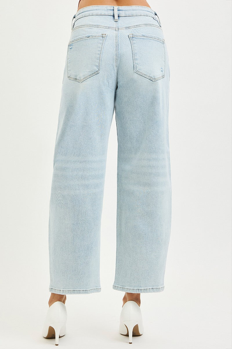 High Rise Crop Barrel Jeans