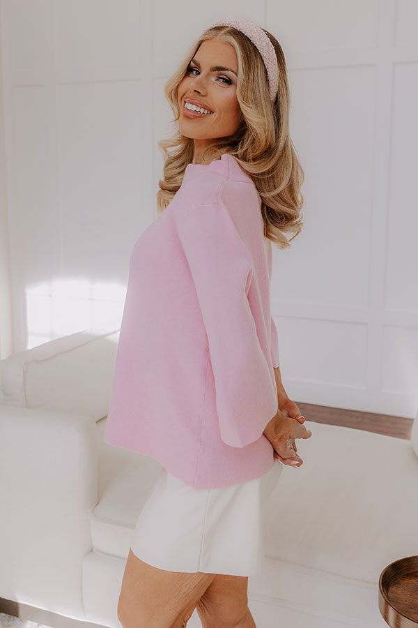 Simply Chic Sweater Top in Light Pink