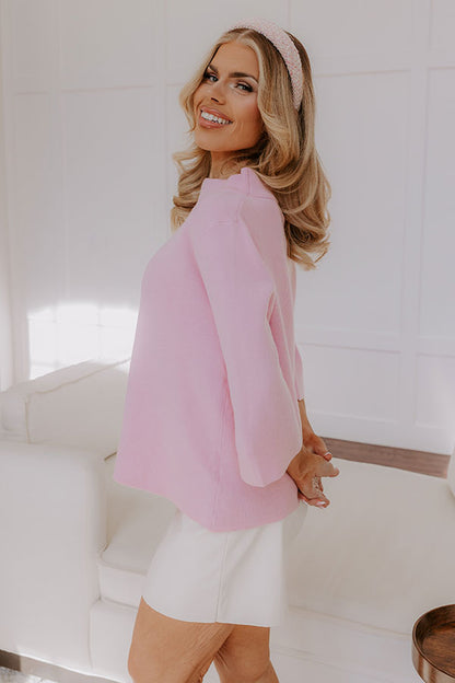 Simply Chic Sweater Top in Light Pink
