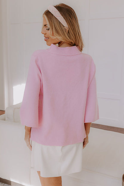 Simply Chic Sweater Top in Light Pink