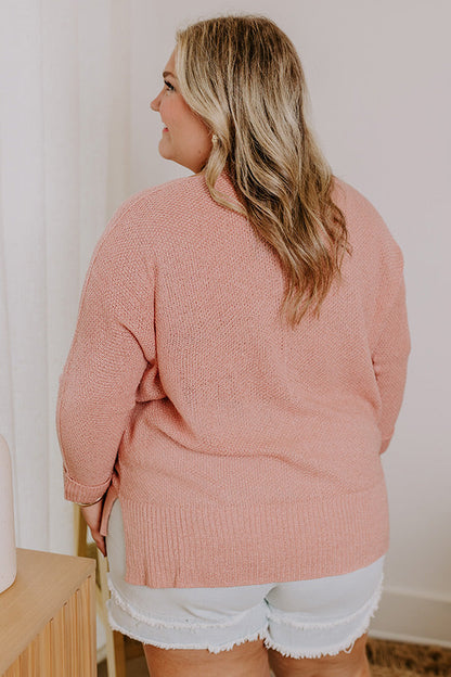 Morning Dew Knit Sweater Top in Blooming Dahlia Curves