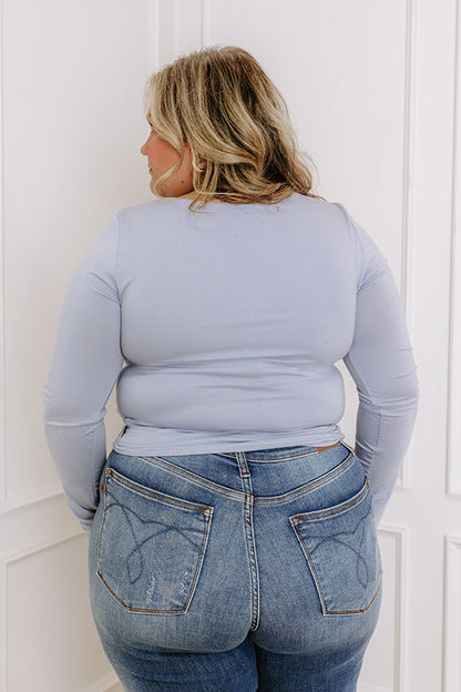 Sassy and Chic Top in Sky Blue Curves