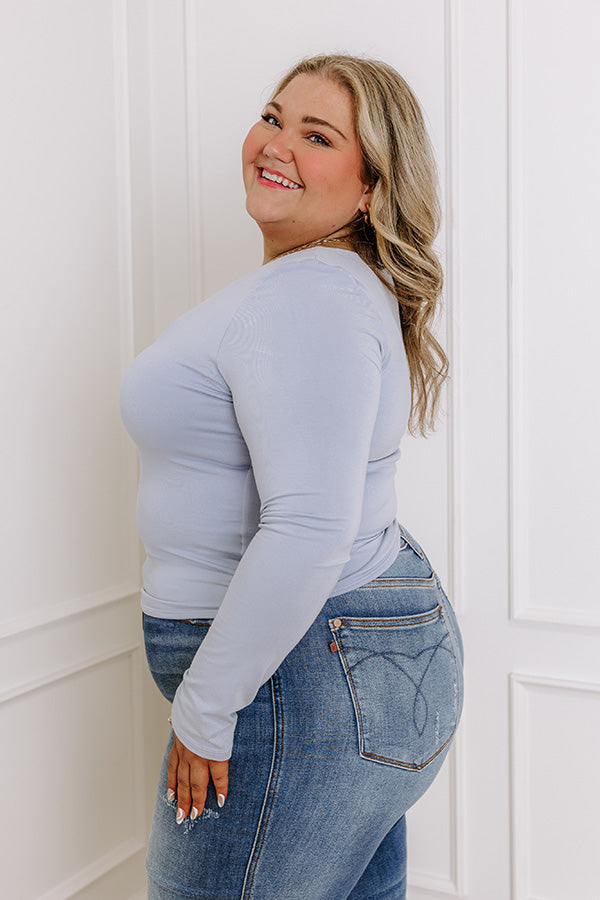 Sassy and Chic Top in Sky Blue Curves