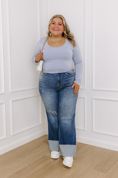 Sassy and Chic Top in Sky Blue Curves