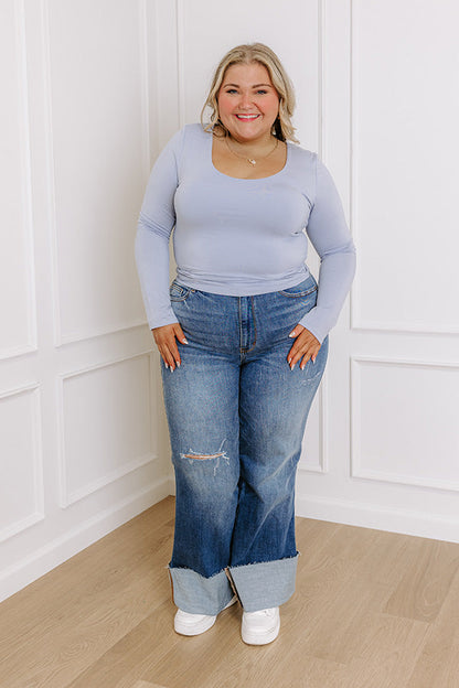 Sassy and Chic Top in Sky Blue Curves