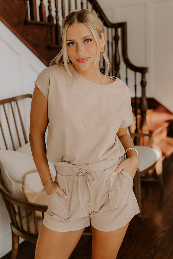 Casual Convo Vintage Wash Tee in Iced Latte
