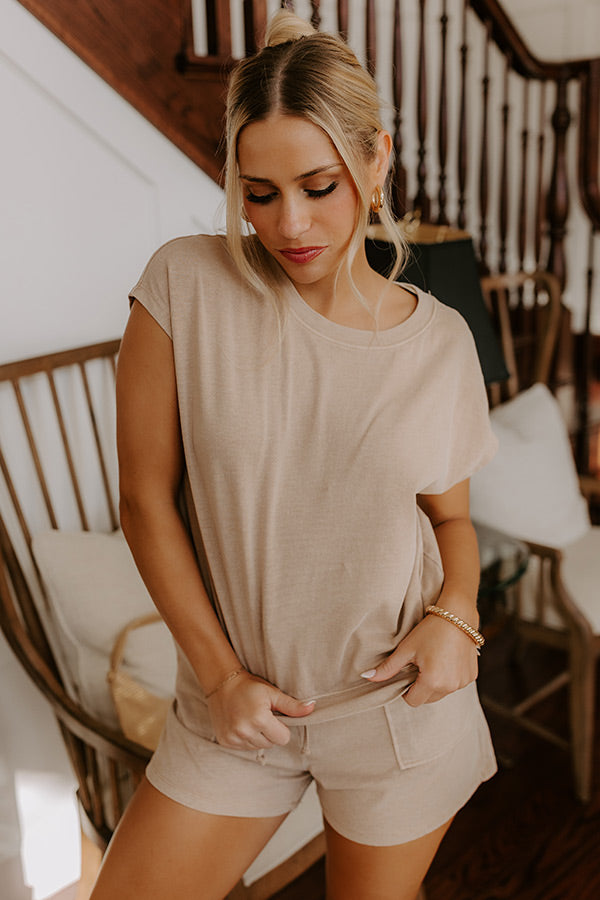 Casual Convo Vintage Wash Tee in Iced Latte