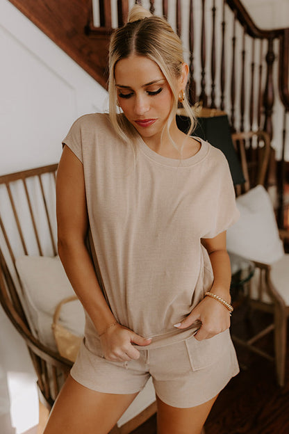 Casual Convo Vintage Wash Tee in Iced Latte
