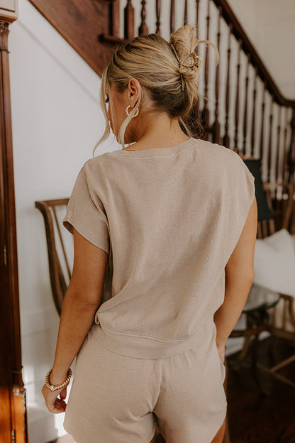 Casual Convo Vintage Wash Tee in Iced Latte