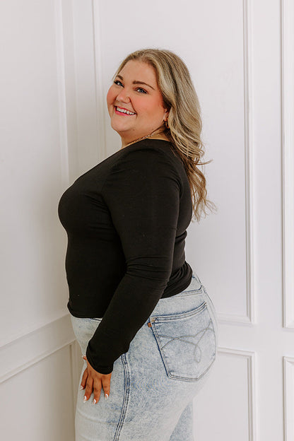 Sassy and Chic Top in Black Curves