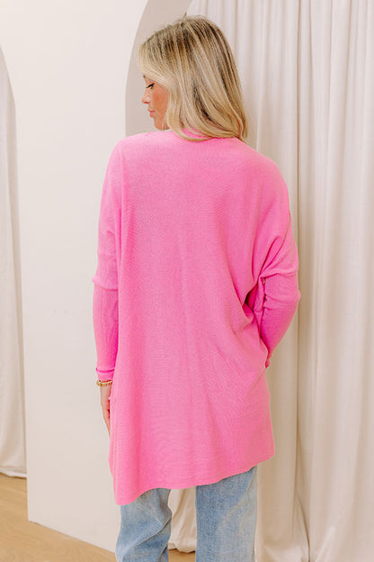 Always Cozy Sweater Top in Bubblegum Pink