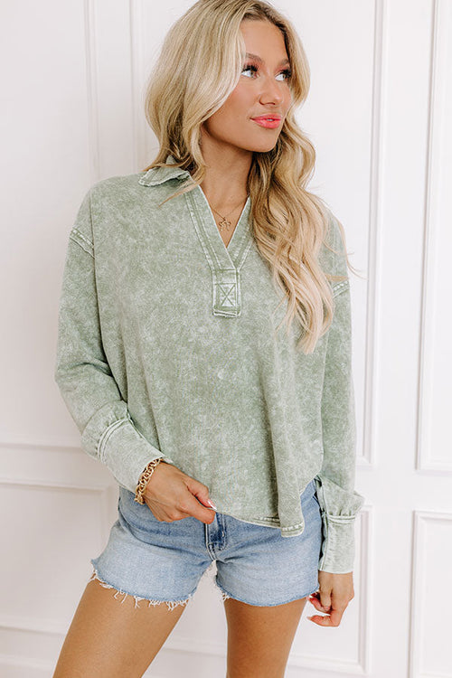 Timeless Classic Mineral Wash Tee in Sage