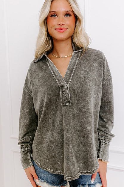Timeless Classic Mineral Wash Tee in Charcoal