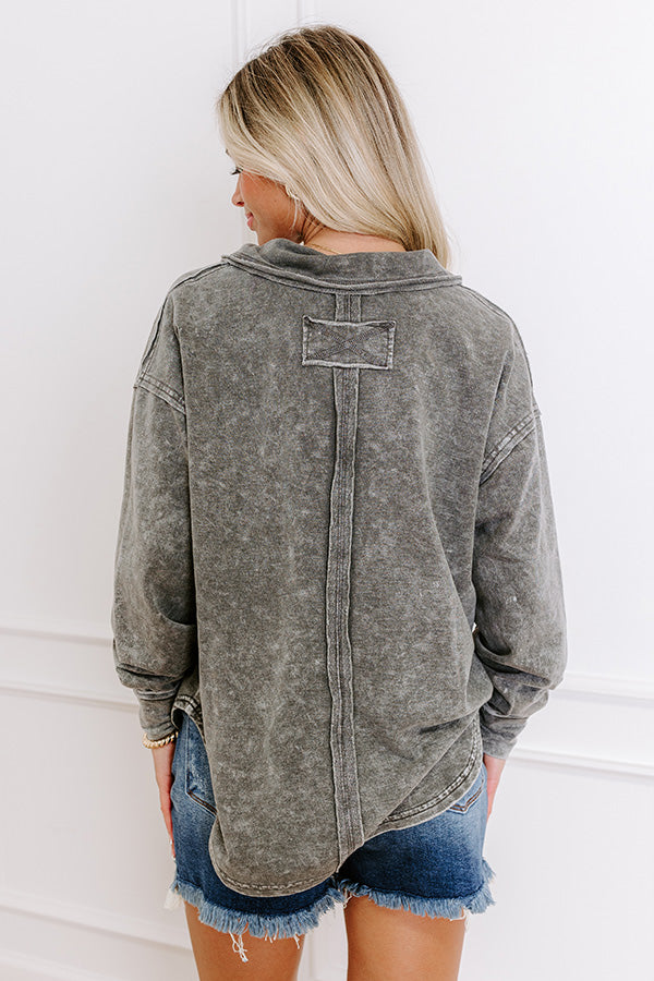 Timeless Classic Mineral Wash Tee in Charcoal