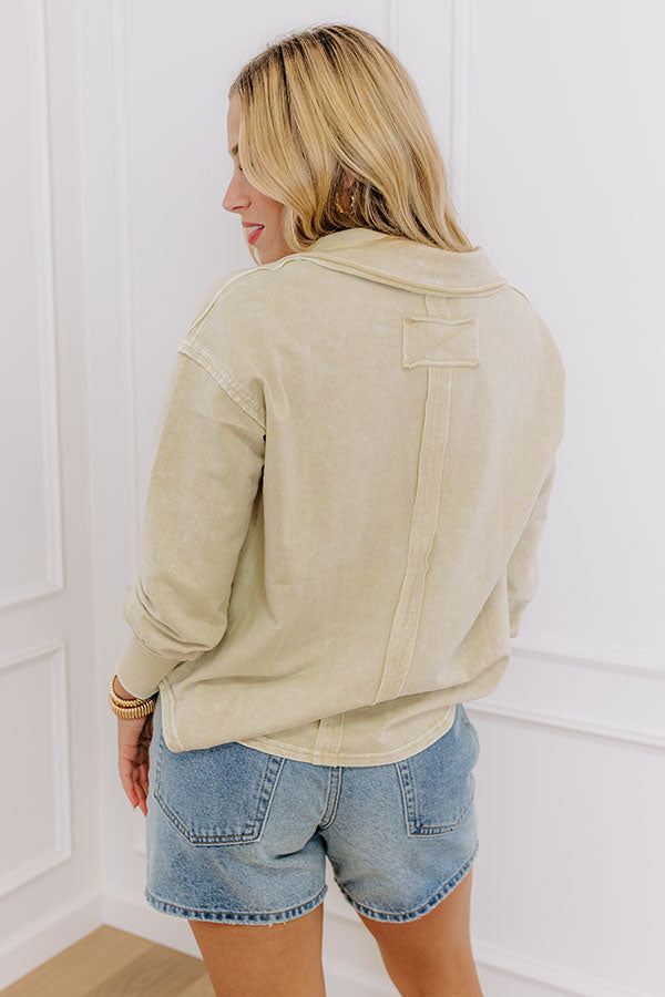 Timeless Classic Mineral Wash Tee in Light Beige